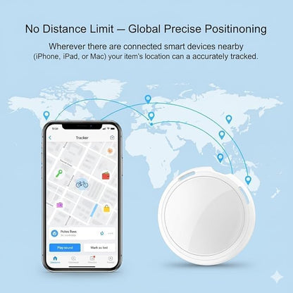 No Subscription GPS Tracker for Vehicles Work with Find My (iOS Only) Real Time Global No Monthly Fee Mini Hidden Car Tracker Device Smart Locator Tracking Tags with Magnetic Case for Pets Luggage