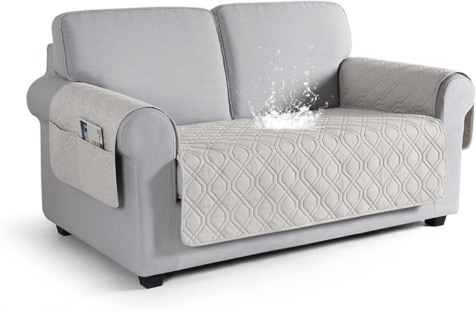 VANSOFY Couch Cover, Waterproof Sofa Covers Washable Slipcover Furniture Protector Couch Seat Covers Non-Slip Couch Cover for Dogs, Pets(Loveseat, Off White)
