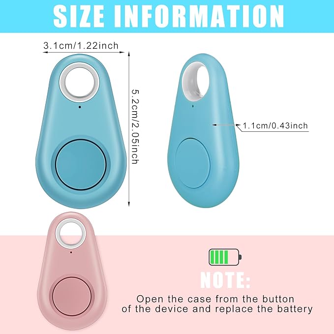 Flutesan 8 Packs Portable GPS Tracking Mobile Tracking Anti Loss Smart Device Key Finder Locator GPS Tracker Device for Pets Dog Cat Wallet Keychain Luggage, Alarm Reminder(Black, White, Colorful)