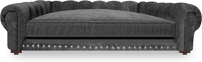 Dog Bed Rocky Grey Oxford Armchair for Pets Minimalist Luxury