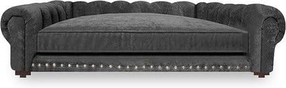 Dog Bed Rocky Grey Oxford Armchair for Pets Minimalist Luxury