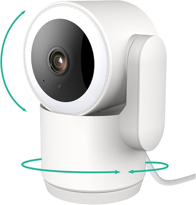 Luna 2K Indoor Cameras for Home Security, 2.4GHz & 5GHz WiFi, 360-Degree Pan-Tilt, Built-in Spotlight, Human Auto Tracking, Siren, Pet/Dog/Baby Camera with Phone app, White (2026 Upgrade Version)