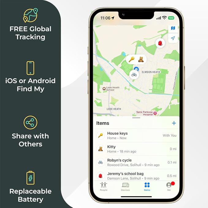 ROAM SMART TRACKER - Bluetooth Tracker & Item Locator for Keys, Luggage, Wallet, Kid & Pet Gear, (iOS, Android), No App or Subscription, Fast Setup, Waterproof | 1-Pack, Blue