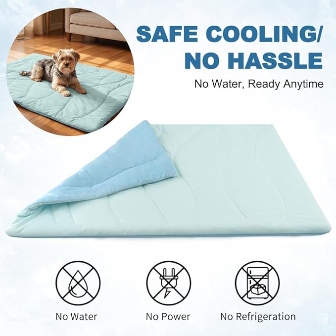 Dog Cooling Mat for Dogs & Cats - 0.87" Thick Self-Cooling Pet Mat (Medium 36×23") - Machine Washable, No Electricity Required