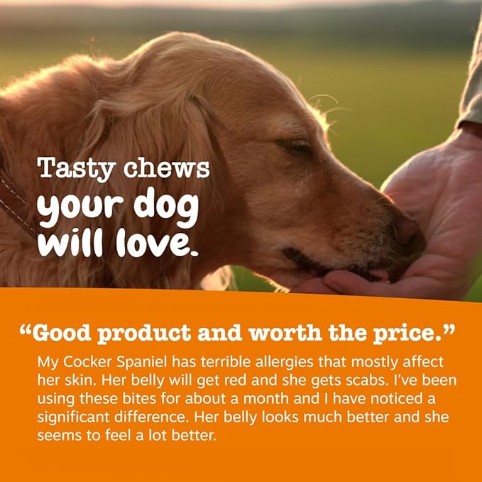 Zesty Paws Allergy Immune Bites - Dog Allergy Chews, Dog Probiotics for Itchy Skin and Ears, Lamb, 250ct
