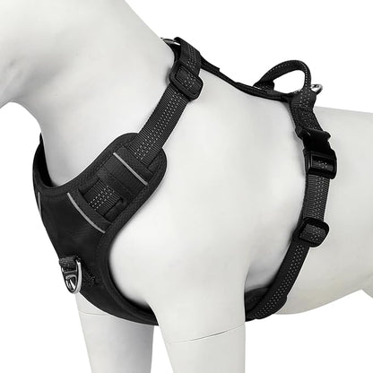 Plutus Pet No Pull Dog Harness, Reflective Adjustable Dog Vest Harness with Handle, Escape Proof, Soft Padded for Small Medium Large Dogs (Black, XS)