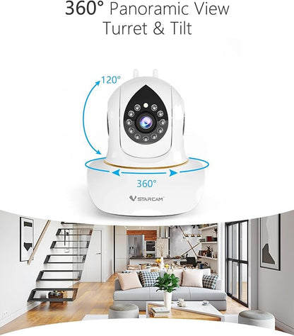 VSTARCAM Interactive Pet Camera with Dual WiFi Antennas, 360° Pan-Tilt, 2K Dog & Cat Camera with Phone APP, 2.4GHz WiFi, IR Night Vision, Motion Detection, 2-Way Audio, Dog Cameras for Pet Monitoring