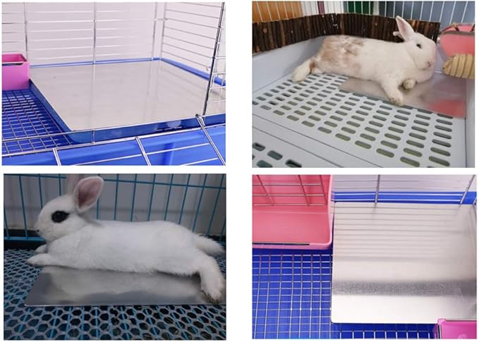 Comtim Rabbits Cooling Mat, Self Cooling Mat Pad for Hamster Guinea Pig Chinchilla Bunny Kitten Cat and Other Small Animals, Pet Cool Plate Ice Bed, Rapid Cooling - Perfect for Hot Summer Weather, M