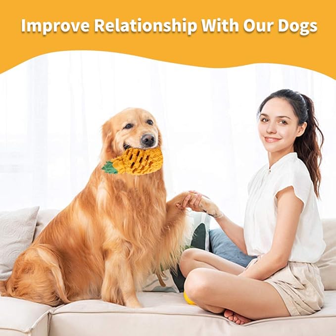 Pineapple Dog Toys for Large Dogs Puppy, Dog Chew Toys for Small Medium Dogs to Keep Them Busy, Interactive Dog Toys Tough Dog Puzzle Toys Treat Dispensing Durable Dog Dental Chew