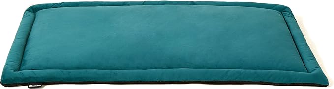 Allisandro Lightweight Waterproof Dog Bed Pad, 1.5" Thick Travel Mat for Crates, Kennels & Elevated Beds, Washable Non-Slip Sleeping Mat for Small to Large Dogs, 42 x 28 Inches, Lake Green