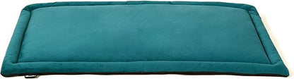 Allisandro Lightweight Waterproof Dog Bed Pad, 1.5" Thick Travel Mat for Crates, Kennels & Elevated Beds, Washable Non-Slip Sleeping Mat for Small to Large Dogs, 42 x 28 Inches, Lake Green