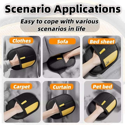 Pet Hair Remover, Pet Hair Removal Gloves for Carpet, Couch, Furniture, Car Seat, Upgraded Pet Hair Removal Tool (2PCS)