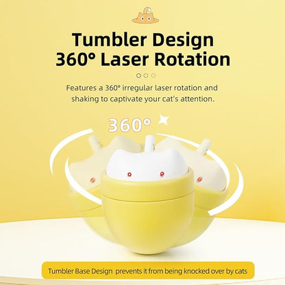 Upgraded Automatic Laser Cat Toy for Indoor Cats, interactive cat toy with Dual Rotating Beams 3 Modes Random Trajectory Motion Activated USB Rechargeable Cat Toys for Bored Indoor Adult Cats Kittens