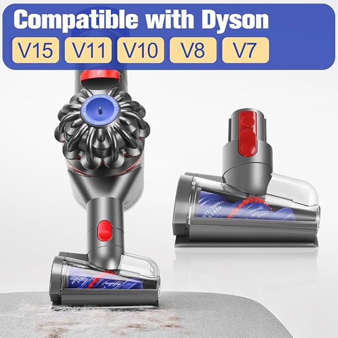 FUNTECK Mini Hair Screw Tool Compatible with Dyson V15 V11 V10 V8 Models, Anti-Tangle Vacuum Attachment Ideal for Picking up Long Hair