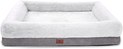 WINDRACING Orthopedic Dog Bed for Medium Dogs, Bolster Sides Dogs Sofa Bed with Removable Washable Cover & Non-Skid Bottom, Soft Pet Bed with Egg Foam Dog Couch for Sleeping, 31 x 25 Inch, Gray