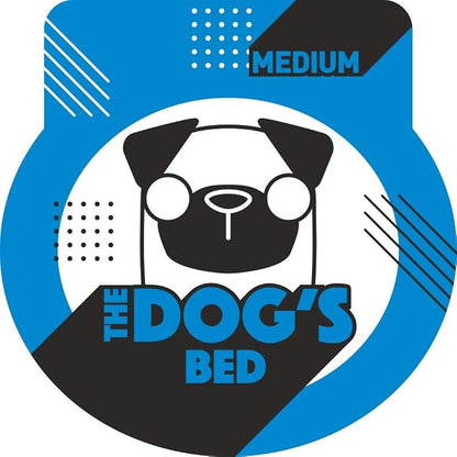 The Dog’s Bed Orthopedic Memory Foam Dog Bed with Bolsters for Medium Dogs, High Density Support Mattress, Low Front Entry, Removable Washable Cover, Oxford Fabric, Blue with Dark Red Trim, Medium
