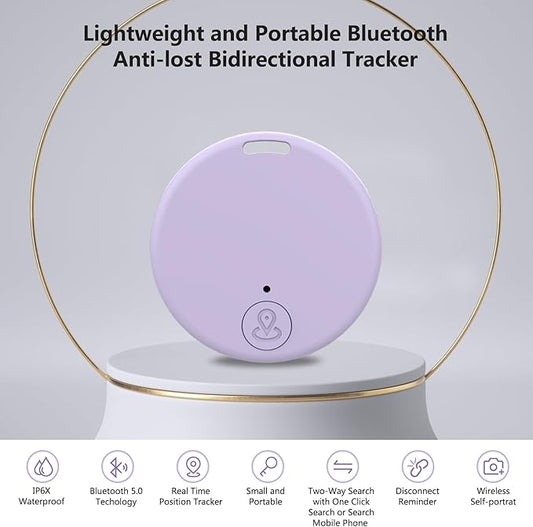 Aircawin GPS Tracker Case,Key Item Finder Locator,No Monthly Fee App for iOS/Android 2023 Latest,Portable Anti-Lost Bluetooth Mini Tag Item Tracker for Luggages/Kids/Pets/Phone/Wallet/Bag-1Pcs-Purple