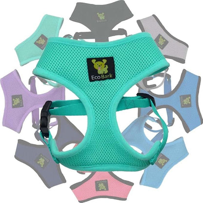EcoBark Dog Harness - Luxurious Soft Mesh - Eco-Friendly Over the Head Vest Harness - No Pull & No Choke Design - Padded Breathable Body Halter - for Large Breeds (Mint, XXL)
