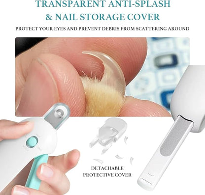 Nail Clipper for Cats with Adjustable 3-Size Trimming Hole & Hidden Nail File | Safe Toenail Trimmer for Kittens & Indoor Cats | Adjustable Aperture Pet Blue Nail Clippers