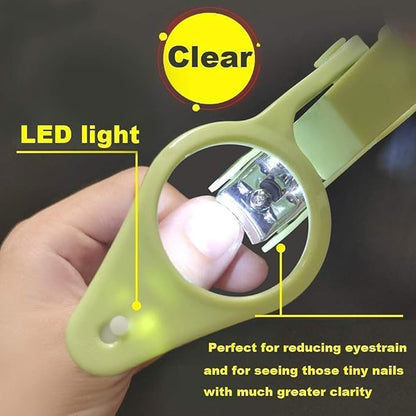 wefaner Nail Clippers with fold-Away Magnifier and LED Light, nail clipper with light,lighted nail clipper,Fingernails & Toenails Nail Clippers Care for Elderly Seniors Pets and Baby Reduce Eye Strain