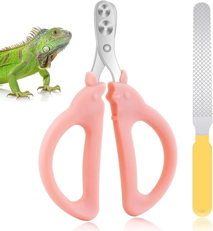 Cat Nail Clippers with Nail File, Kitten Claw Nail Clippers for Trimming, Stainless Steel Pet Bearded Nail Clippers Tool for Dragon, Guinea Pig, Rabbits, Birds, Ferret Small Breed Animals(Pink)