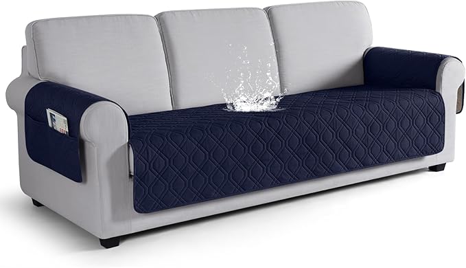 VANSOFY Couch Cover, Waterproof Sofa Covers Washable Slipcover Furniture Protector Couch Seat Covers Non-Slip Couch Cover for Dogs, Pets(Sofa Plus, Dark Blue)