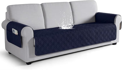 VANSOFY Couch Cover, Waterproof Sofa Covers Washable Slipcover Furniture Protector Couch Seat Covers Non-Slip Couch Cover for Dogs, Pets(Sofa Plus, Dark Blue)
