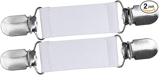3” Bed Clip for SpotWarm, Adjustable Strap for Spot Warm King and Queen Bed Warmer, Use in Upper Two Corners to Keep Spot Warm in Place. Length 3” and Stretches, Includes - 1 Pair White