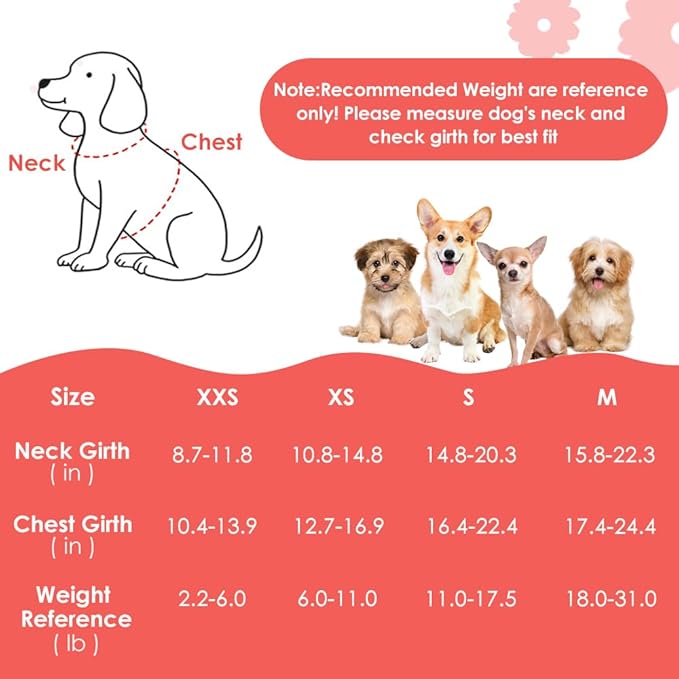 SlowTon Dog Harness Small Sized Dog - Soft XXS Dog Harness and Leash Set No Pull No Chock, Adjustable Lightweight Puppy Harness for XS Small Medium Dogs Cats (Pink Rose, XXS)