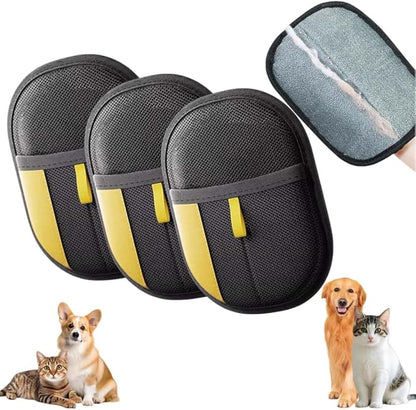 Pet Removal Gloves for Dogs & Cats, Upgrade Reusable Pet Hair Remover Gloves (3pcs)