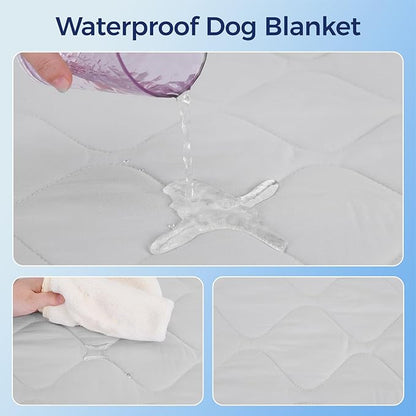Rywell Cooling Blanket for Dogs, Large Dog Cooling Mat Q-Max>0.5, Durable&Versatile with Cooling&Soft Surfaces for All Seasons,Waterproof Protect Sofa Bed,40 * 60IN Washable Dog Blanket