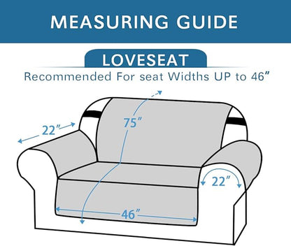 H.VERSAILTEX Reversible Loveseat Cover Furniture Protector Anti-Slip Water Resistant 2 Inch Wide Elastic Straps Couch Covers Pets Kids Fit Sitting Width Up to 46"(Love Seat: 75" x 90", Brown/Beige)