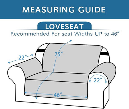 H.VERSAILTEX Reversible Loveseat Cover Furniture Protector Anti-Slip Water Resistant 2 Inch Wide Elastic Straps Couch Covers Pets Kids Fit Sitting Width Up to 46"(Love Seat: 75" x 90", Red/Tan)