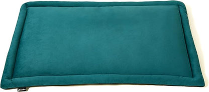 Allisandro Lightweight Waterproof Dog Bed Pad, 1.5" Thick Travel Mat for Crates, Kennels & Elevated Beds, Washable Non-Slip Sleeping Mat for Small to Large Dogs, 36 x 23 Inches, Lake Green