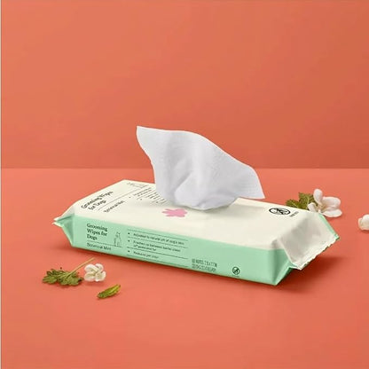 Kindfull Dog Grooming Wipes – 3 Pack (180 Total), Botanical Mint Scent – Gentle, pH-Balanced Pet Wipes for Paws & Fur – Plant-Based, Alcohol-Free – 7.9" x 7.7" Each