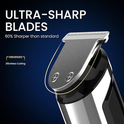 Ufree 3-in-1 Beard Trimmer Kit, Men's Electric Shaver Razor for Mustache Body Nose Facial Hair, Professional Hair Trimmer, Rechargeable Clippers, Waterproof Beard Grooming, Birthday Gifts for Men