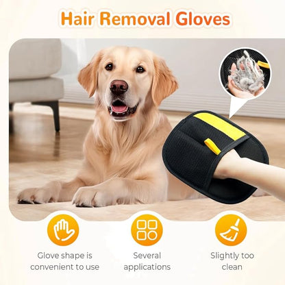 Pet Hair Removal Glove for Cats & Dogs, 2025 New Upgrade Efficient Grooming Gloves for Pet Hair, Cat Grooming Gloves for Hair Removal, Reusable Pet Hair Remover Glove