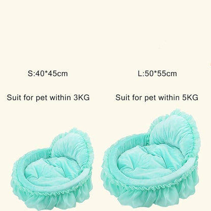 Cute Princess Pet Bed Bow-TIE Lace Cat Dog Bed (S, Green)