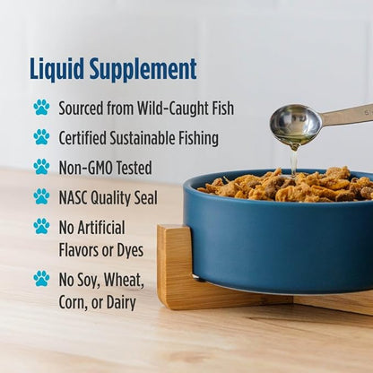 Nordic Naturals Omega-3 Pet, Unflavored - 16 oz - 1380 mg Omega-3 Per Teaspoon - Fish Oil for Large to Very Large Dogs with EPA & DHA - Promotes Heart, Skin, Coat, & Immune Health