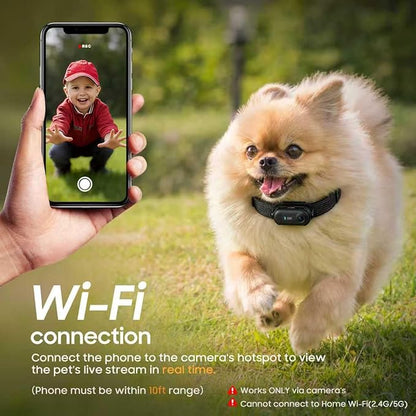 4K UHD Dog& Cat Pet Camera Collar, Video Recorder with Phone App Live View, Outdoor & Indoor POV Action Cam for Small and Medium-Size Dogs(White - Pink Waterproof Collar - M, 128g)