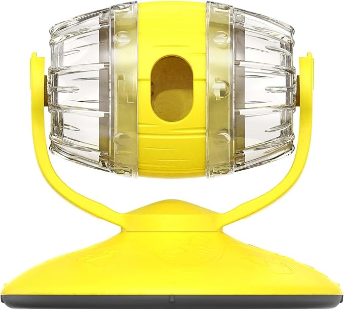 Cat Slow Feeder Toy, Beer Barrel Interactive Cat Toy, cat treat dispenser toy for Indoor Cats, Small Dogs, Enrichment Toy for IQ Training, Mental Stimulation, Relieve Boredom, Gifts (Yellow)