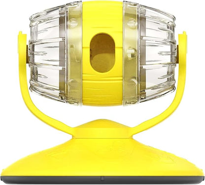 Cat Slow Feeder Toy, Beer Barrel Interactive Cat Toy, cat treat dispenser toy for Indoor Cats, Small Dogs, Enrichment Toy for IQ Training, Mental Stimulation, Relieve Boredom, Gifts (Yellow)
