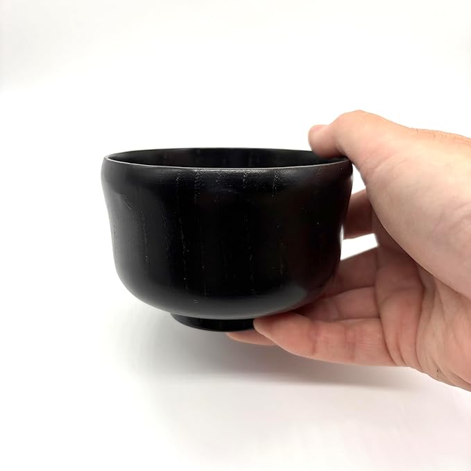 野口熊太郎茶園 Wooden Matcha Bowl, Dishwasher Safe, Lacquered Natural Wood, Nanoparticle Coating, About 5.7 fl oz, Smaller, Made in Japan
