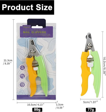 Yellow Green Dog Nail Clipper with Fish-Tail Ergonomic Handle Plier Style Dog Claw Clippers with Guard Heavy-Duty Dog Toenail Clippers Professional Pet Nail Trimmers for Large Dogs and Cats