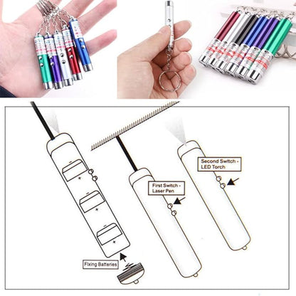 2-in-1 Cat Pet Toy Red LED Pointer Pen White Flashlight Torch Interactive Training Pen for Cat Dogs