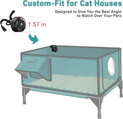Mini WiFi Camera for Heated Cat House, 1080P HD, Night Vision, Motion Detection, 130°Ultra-Wide Angle, Local & Cloud Storage(SD Card Not Included), Remote Monitoring Anytime(Plug-in Use Only)