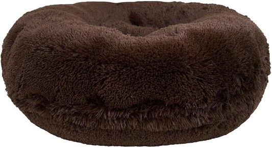 Bessie and Barnie - Luxury Extra Plush Faux Fur Bagel Pet/Dog Bed (Grizzly Bear, X-S)
