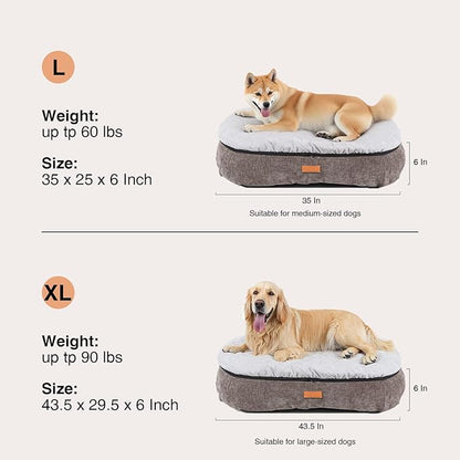 Ultra-Luxury Dog Bed, Comes with Two Kinds of Removable Cushions, Warm in Winter and Cool in Summer, Wear-Resistant and Tear-Resistant Supportive Pet Sofa with Non-Slip Bottom, 35inch