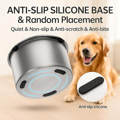 3L/101oz Stainless Steel Dog Water Bowl with Floating Disk – Spill Proof & Slow Drinking Pet Feeder for Dogs & Cats – No Mess Travel Water Dispenser for Car & Home Use (Dog Water Bowl, 3L/101oz)