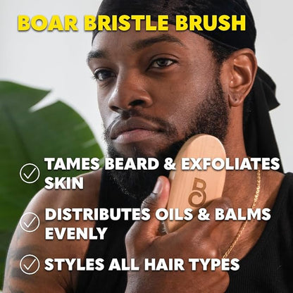 The Beard Club Beard Kit for Men - Grooming & Care Kit - Cedar & Sandalwood Oil, Sandalwood Balm, Boar Bristle Brush, Comb, Trimming Scissors - Dad Gift Set